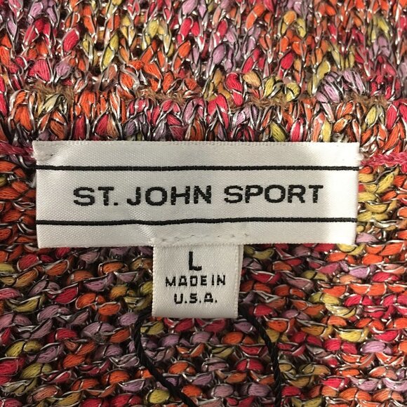 ST JOHN SPORT 2006 Paprika Cotton Viscose Chunky Knit Tank Top L Ret $400 NWT - Picture 6 of 7